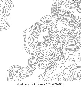 topographic map, abstract black lines isolated on white background, vector