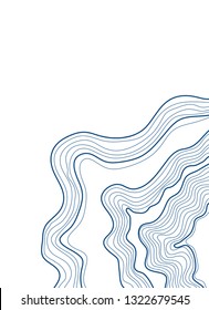 topographic map abstract blue height lines on white background ,vector