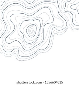 topographic map abstract elevation lines on white background, vector