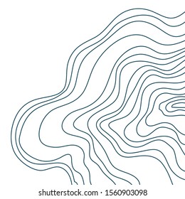 topographic map, abstract elevation lines on white background vector