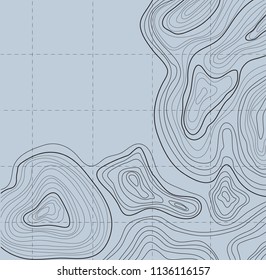 topographic map abstract gray background, vector illustration