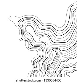 topographic map, abstract height lines on white background vector