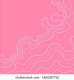 topographic map, abstract height lines ,pink background ,vector