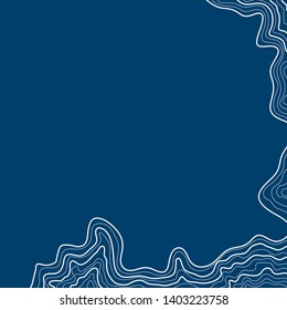 topographic map, abstract height lines on blue background ,vector