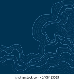 topographic map ,abstract height lines on blue background ,vector