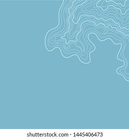 topographic map abstract height lines on blue background