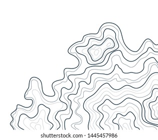 topographic map abstract height lines on white background