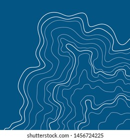 topographic map ,abstract height lines on blue background ,vector