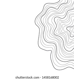 topographic map ,abstract height lines ,isolated on white background ,vector