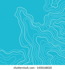 topographic map ,abstract height lines ,isolated on blue background ,vector