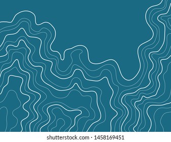 topographic map ,abstract height lines ,isolated on blue background ,vector