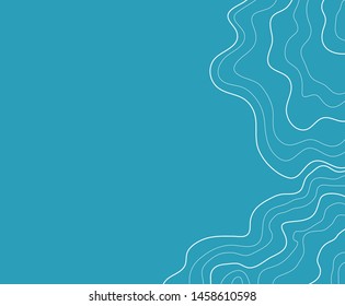 topographic map ,abstract height lines ,isolated on blue background ,vector