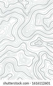 topographic map, abstract height lines isolated on white background vector