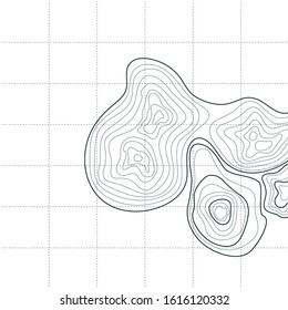topographic map, abstract height lines isolated on white background vector