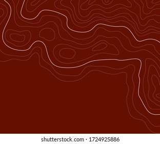 topographic map abstract height lines isolated on a brown background vector