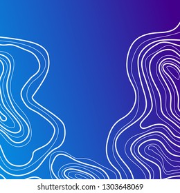 topographic map, abstract illustration on blue background vector