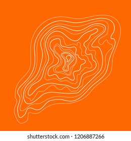 topographic map abstract image of heights on orange background