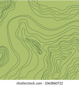 topographic map abstract image on green background, vector