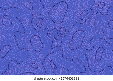 Topographic Map with Abstract Lines. Cartography texture with geographic mountain relief. Wavy abstract contour background with cartography texture 