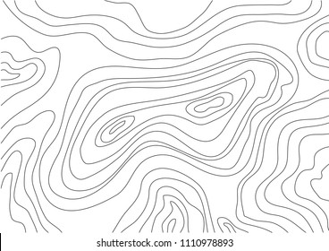 topographic map, abstract lines on white background, vector
