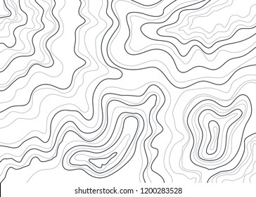 topographic map abstract lines on white background vector