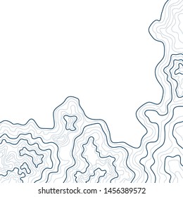 topographic map , abstract terrain elevation lines , isolated on white background , vector