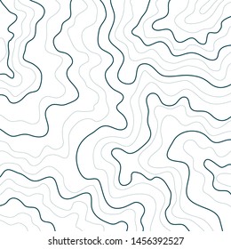 topographic map , abstract terrain elevation lines , isolated on white background , vector
