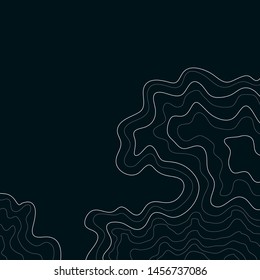 topographic map ,abstract white height lines on black background ,vector