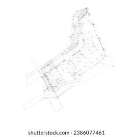 topographic map of an area to see the elevation or high and low of the land