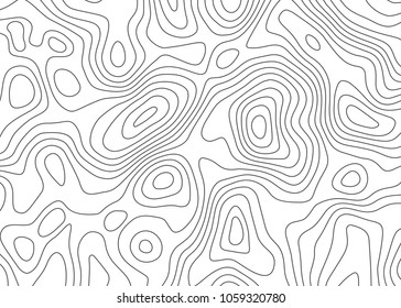 Topographic map backdrop. Conditional geography scheme and the terrain path. Contour line abstract background.
