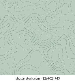 Topographic map background. Actual topographic map in green tones, seamless design, powerful tileable pattern. Vector illustration.