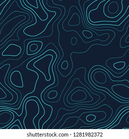 Topographic map background. Actual topography map. Futuristic seamless design, classy tileable isolines pattern. Vector illustration.