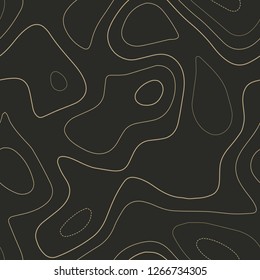 Topographic map background. Admirable topography map. Seamless design. Authentic tileable isolines pattern, vector illustration.