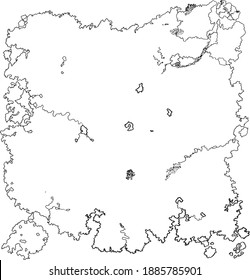 Fondo del mapa topográfico con líneas negras sobre fondo blanco. Geografía ficticia de un mapa del terreno. líneas de contorno en un mapa geográfico