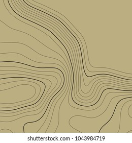 Topographic map background in brown colors. Grid map. Vector illustration .