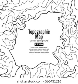 Topographic Map Background Concept. Elevation Map. Topo Contour Map Background. Isolated On White