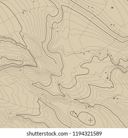 Topographic map background concept with space for your copy. Topography lines art contour , mountain hiking trail , Shape vector design. Computer generated .