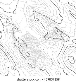 Topographic Map Background Concept With Space For Your Copy. Topo Contour Map Background, Vector Illustration