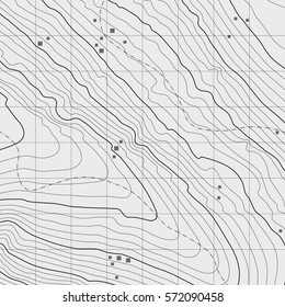 Topographic map background concept with space for your copy.Vector abstract illustration.Geography concept.