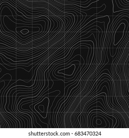 Black Background Topographic Map Topographic Map Stock Vector (Royalty ...