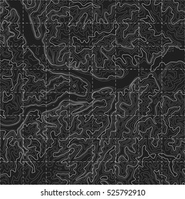 Topographic map background concept. Topo contour map. Vector abstract illustration. Hills, rivers and mountains. Geography concept. Wavy graphic backdrop. Cartography and topology. 