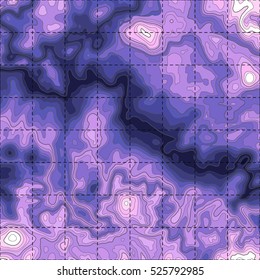 Topographic map background concept. Topo contour map. Vector abstract illustration. Hills, rivers and mountains. Geography concept. Wavy graphic backdrop. Cartography and topology.