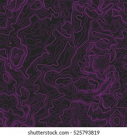 Topographic map background concept. Topo contour map. Vector abstract illustration. Hills, rivers and mountains. Geography concept. Wavy graphic backdrop. Cartography and topology.