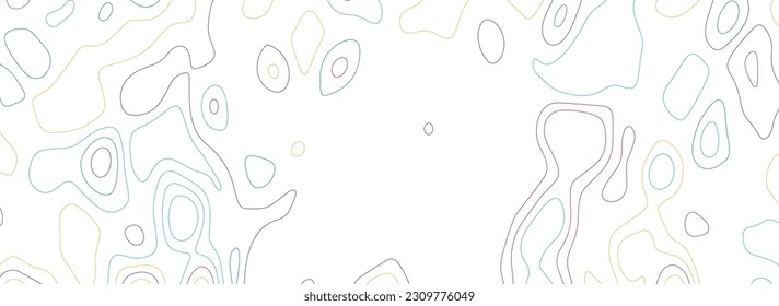 Topographic map background concept. Vector abstract illustration. Geography concept. The stylized height of the topographic map contour in colorful lines