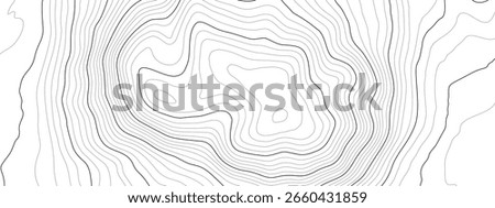 Topographic map background with contour lines and abstract vector terrain patterns. Vintage elevation textures for geology research or adventure wallpaper designs.
