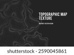 Topographic map background with copy space. Topographic map pattern with contour lines. Abstract black background with topographical texture. Template for banners, poster and other design. Vector.