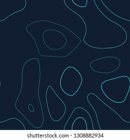 Topographic map background. Futuristic seamless design. Alive tileable isolines pattern. Vector illustration.