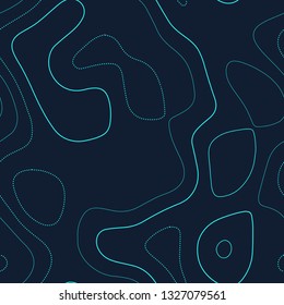 Topographic map background. Futuristic seamless design. Brilliant tileable isolines pattern. Vector illustration.