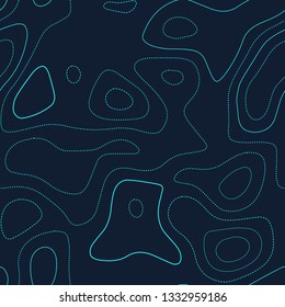 Topographic map background. Futuristic seamless design. Ideal tileable isolines pattern. Vector illustration.