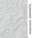 Topographic map background. Generating a terrain elevation map. Grid map. Contour map. Valleys and mountains. Geography concept. Wavy background. Vector illustration.